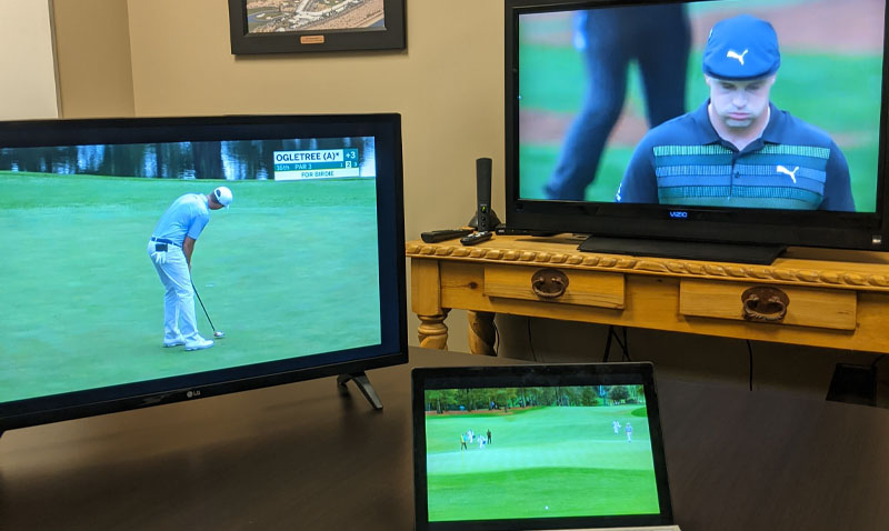 Commlinks employees watch 2020 masters coverage